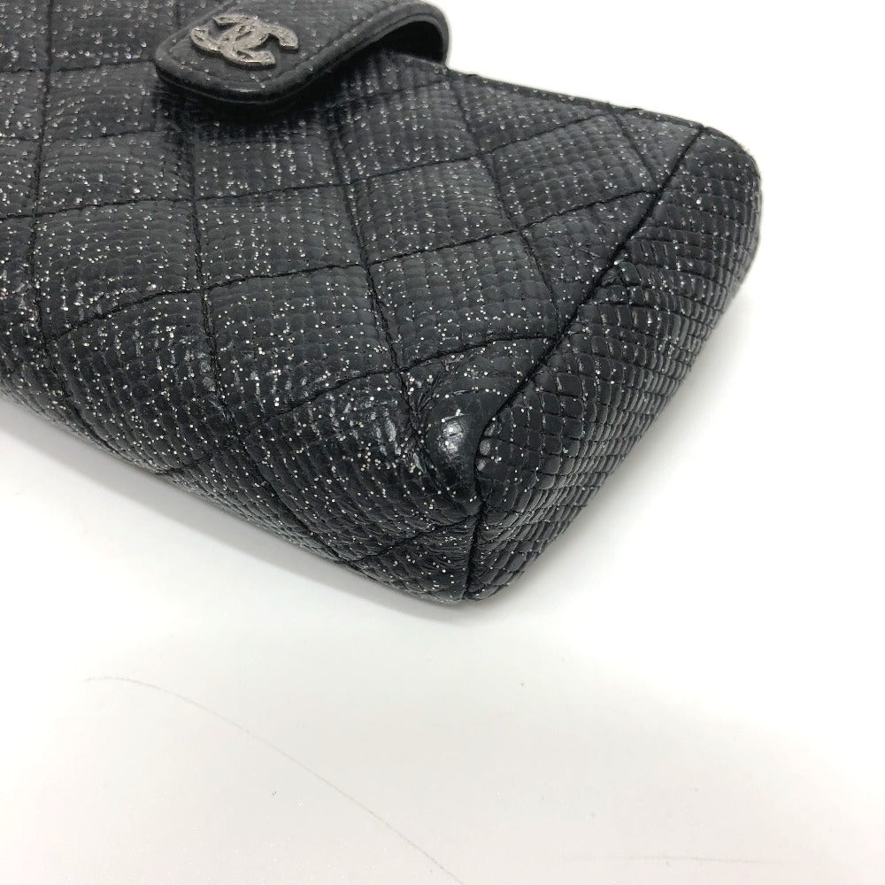 CHANEL CC ココマーク マトラッセ コインケース/小銭入れ ポーチ レザー レディース ブラック
