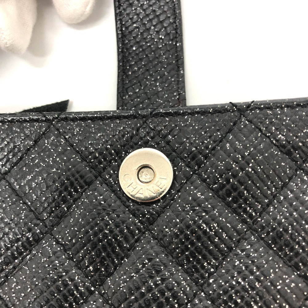 CHANEL CC ココマーク マトラッセ コインケース/小銭入れ ポーチ レザー レディース ブラック