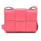 BOTTEGA VENETA Maxi Intrecciato Cassette Mini Crossbody Shoulder Bag in Pink Leather