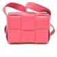 BOTTEGA VENETA Maxi Intrecciato Cassette Mini Crossbody Shoulder Bag in Pink Leather