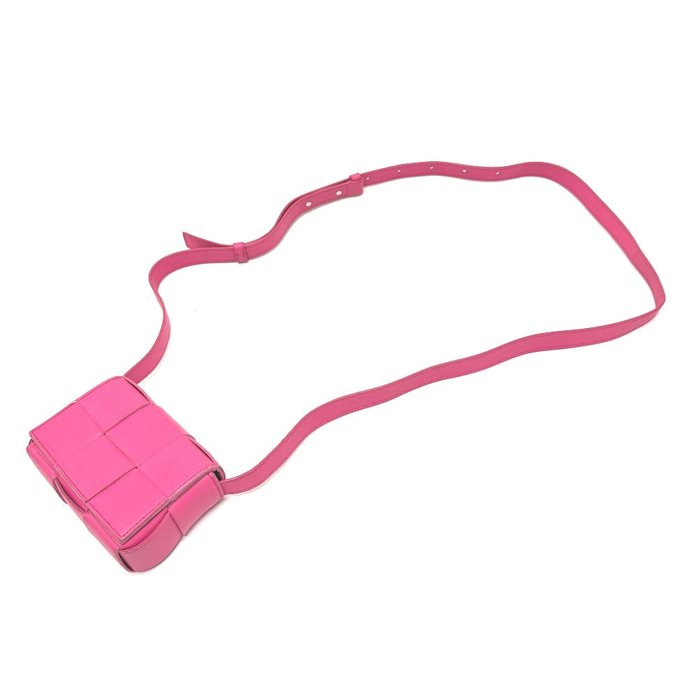 BOTTEGA VENETA Maxi Intrecciato Cassette Mini Crossbody Shoulder Bag in Pink Leather