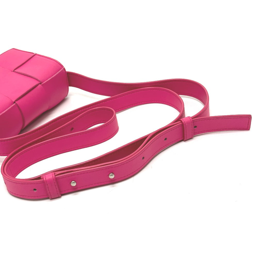 BOTTEGA VENETA Maxi Intrecciato Cassette Mini Crossbody Shoulder Bag in Pink Leather