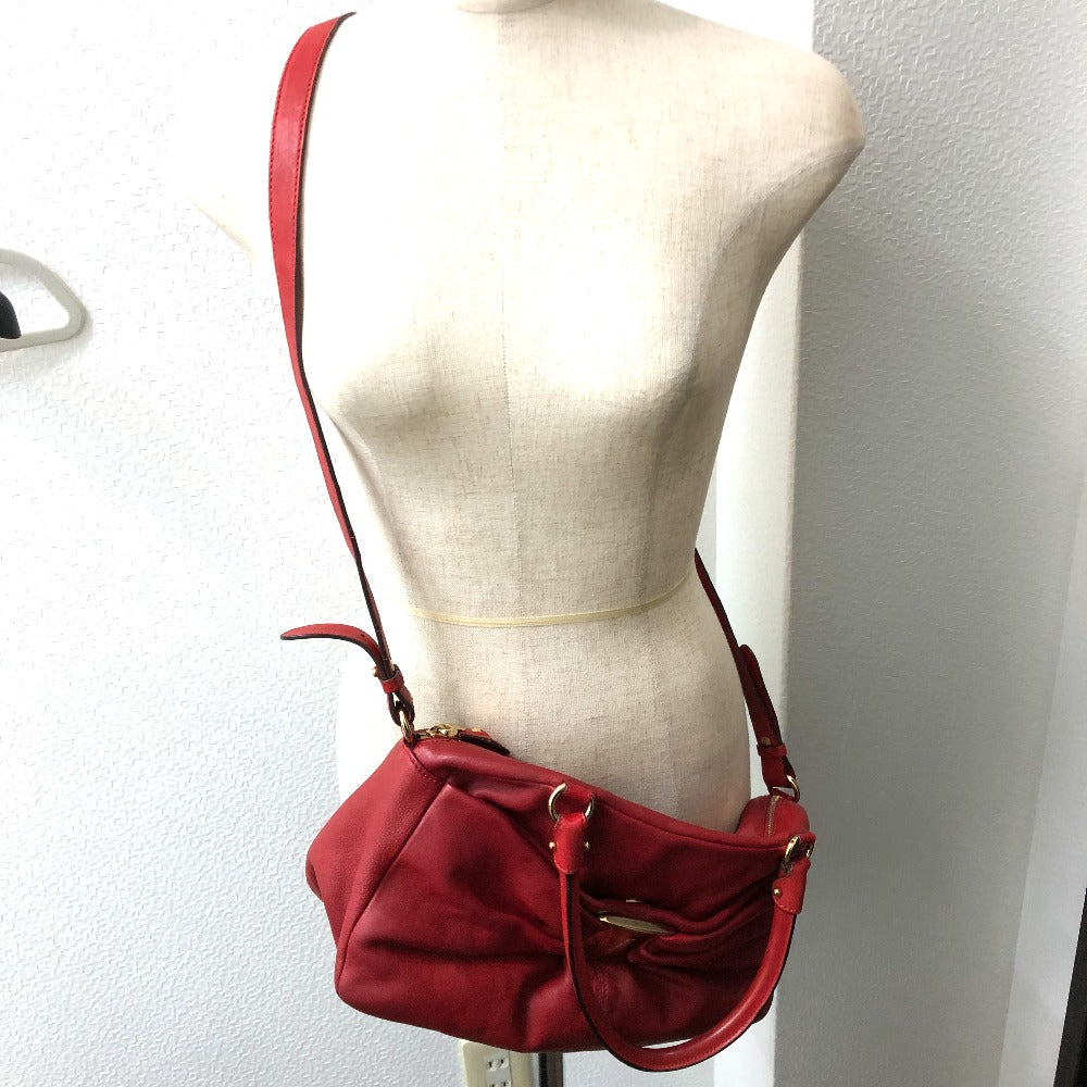 Salvatore Ferragamo DH-21C335 Vara Ribbon/Crossbody Bag, 2-Way/Handbag, Leather, Women's, Red