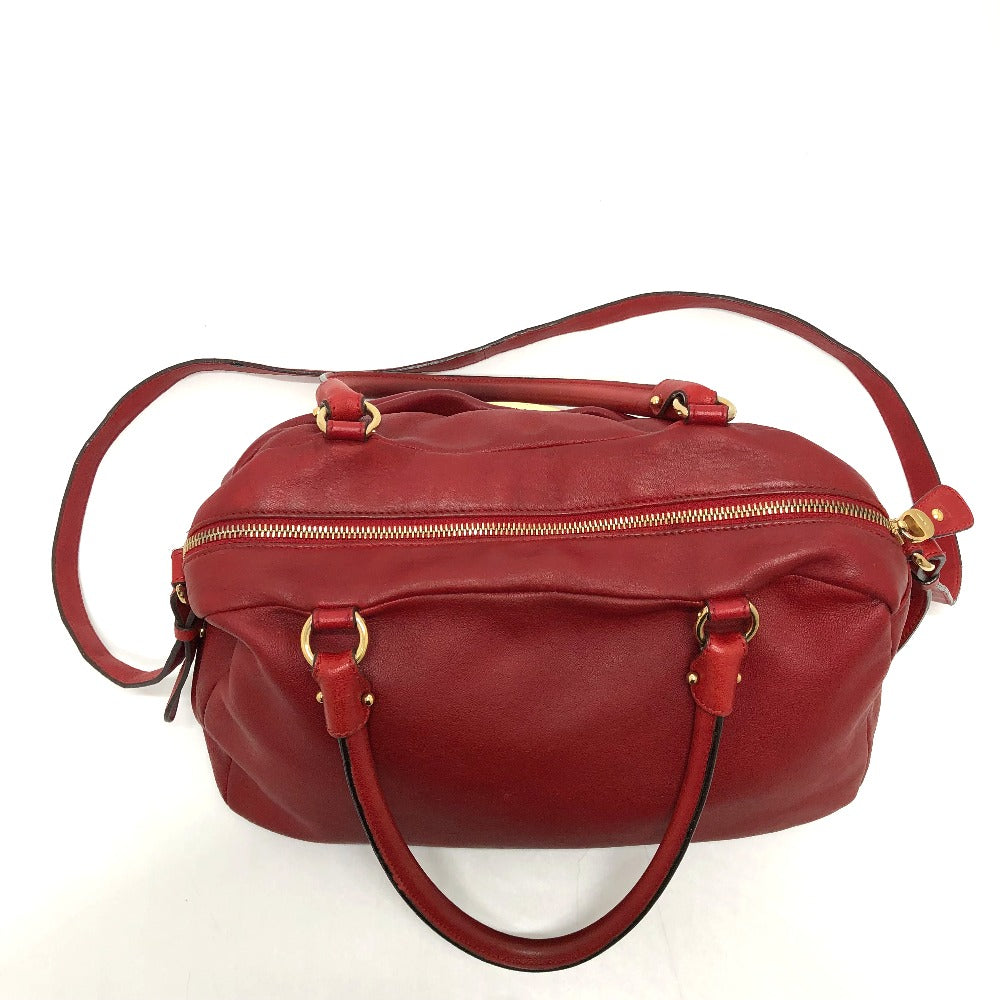 Salvatore Ferragamo DH-21C335 Vara Ribbon/Crossbody Bag, 2-Way/Handbag, Leather, Women's, Red