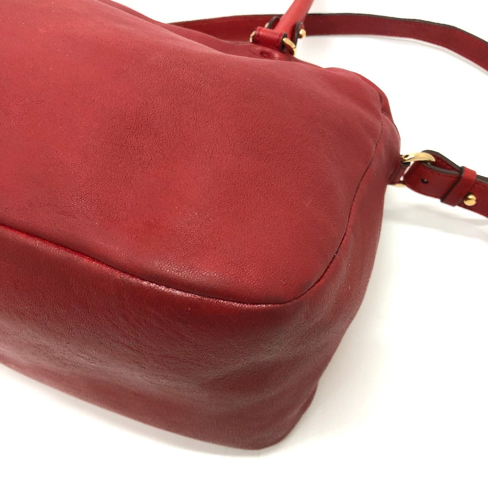 Salvatore Ferragamo DH-21C335 Vara Ribbon/Crossbody Bag, 2-Way/Handbag, Leather, Women's, Red