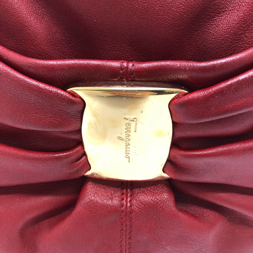 Salvatore Ferragamo DH-21C335 Vara Ribbon/Crossbody Bag, 2-Way/Handbag, Leather, Women's, Red