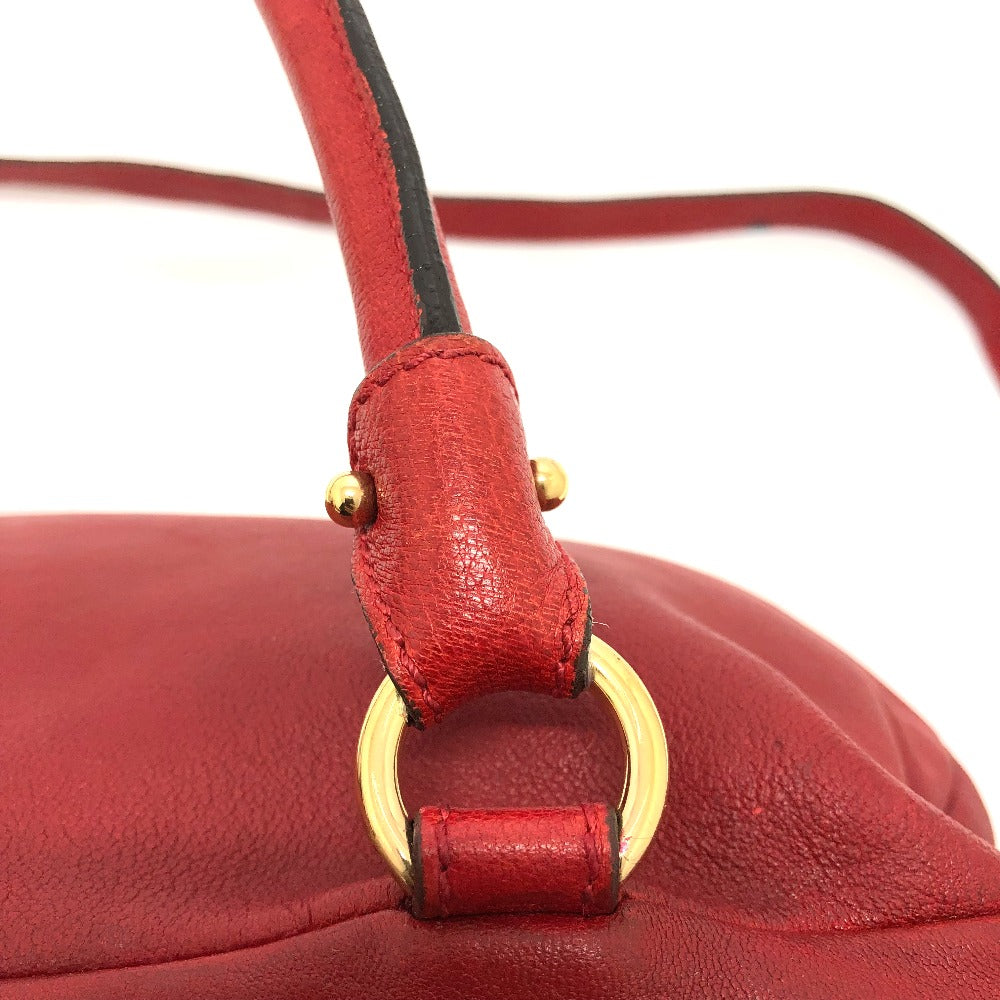 Salvatore Ferragamo DH-21C335 Vara Ribbon/Crossbody Bag, 2-Way/Handbag, Leather, Women's, Red