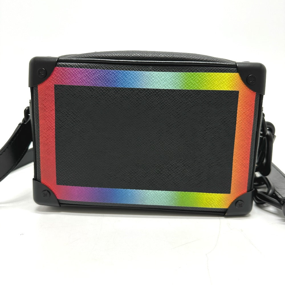 LOUIS VUITTON M30351 Taiga Mini Soft Trunk Shoulder Bag in Taiga Leather, Men's, Black