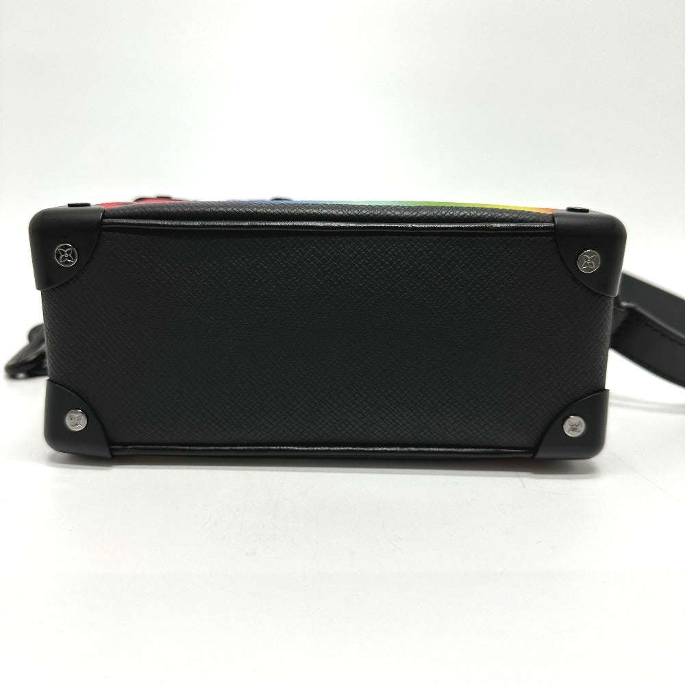 LOUIS VUITTON M30351 Taiga Mini Soft Trunk Shoulder Bag in Taiga Leather, Men's, Black