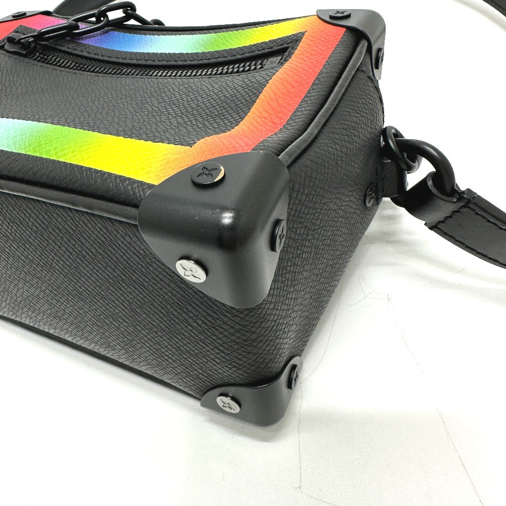 LOUIS VUITTON M30351 Taiga Mini Soft Trunk Shoulder Bag in Taiga Leather, Men's, Black