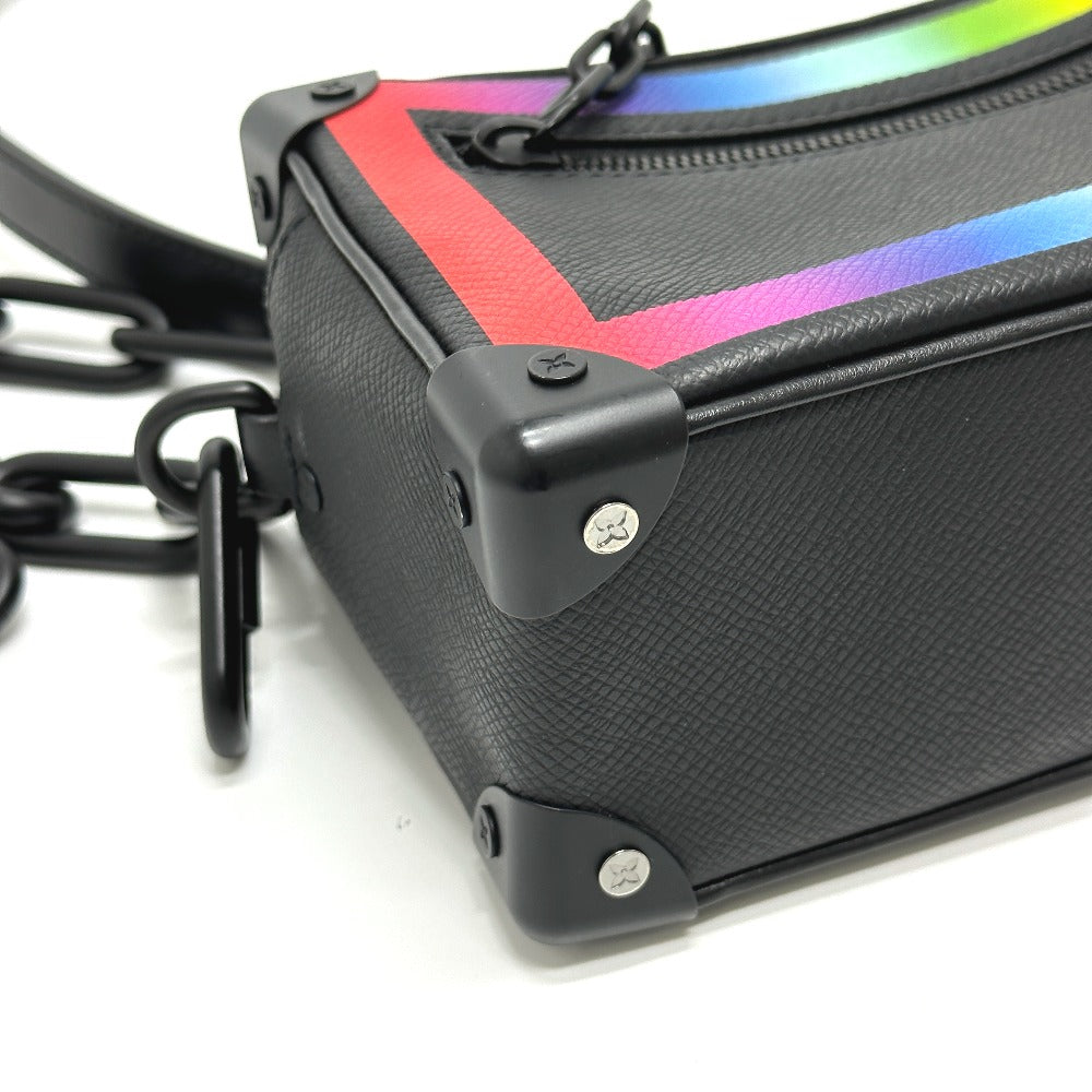 LOUIS VUITTON M30351 Taiga Mini Soft Trunk Shoulder Bag in Taiga Leather, Men's, Black