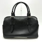 BURBERRY shoulder/logo handbag/boston bag in leather, unisex, black