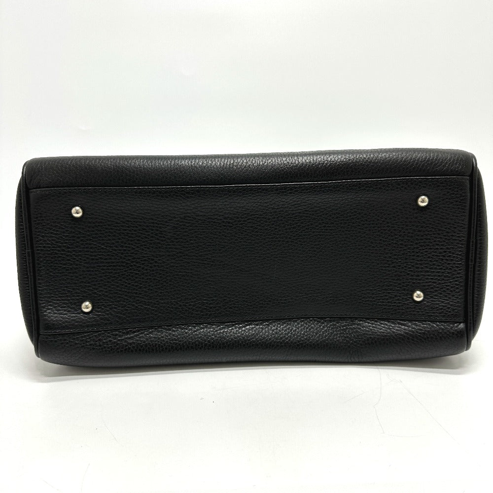 BURBERRY shoulder/logo handbag/boston bag in leather, unisex, black