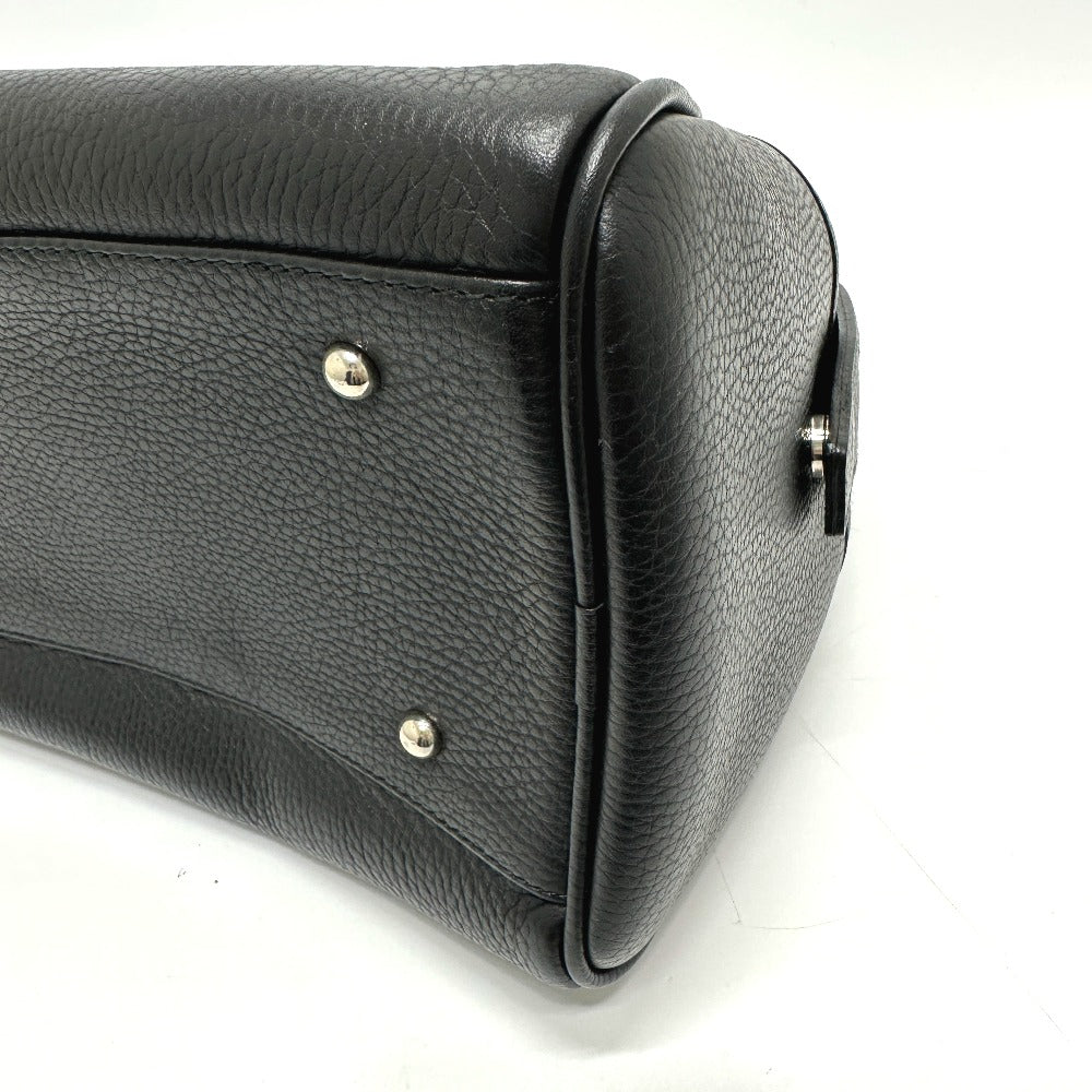 BURBERRY shoulder/logo handbag/boston bag in leather, unisex, black