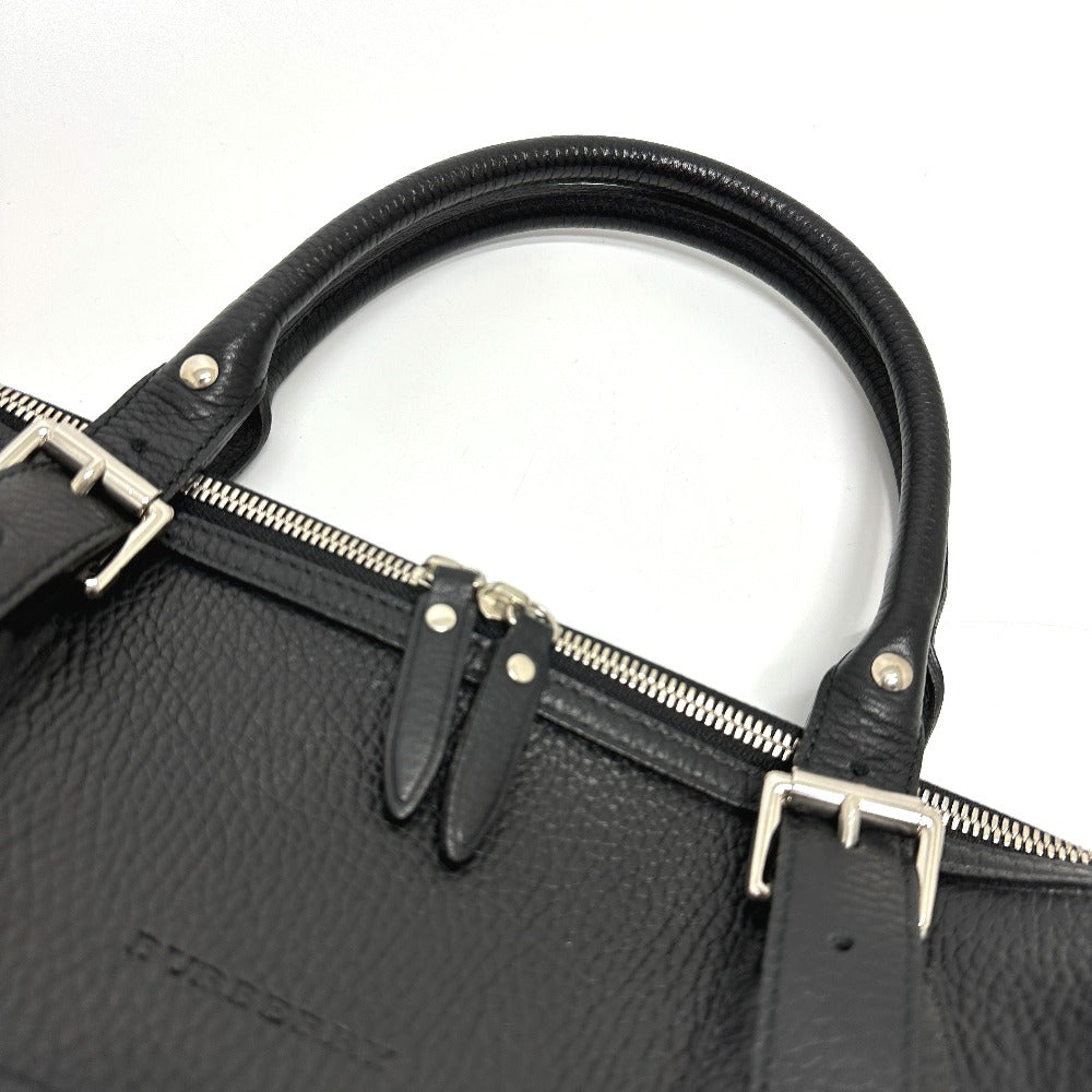 BURBERRY shoulder/logo handbag/boston bag in leather, unisex, black