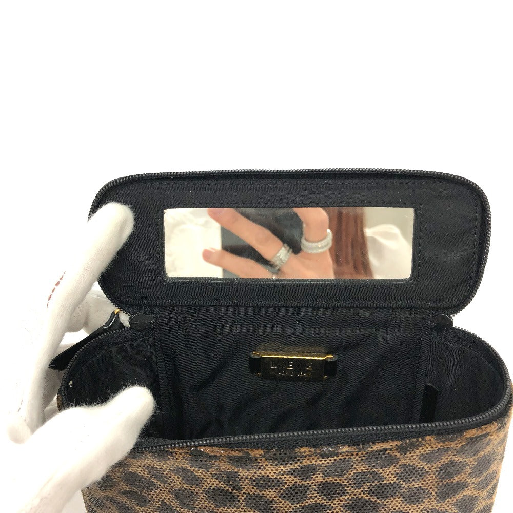 LOEWE Leopard Print Mini Vanity Bag in Brown Leather for Women