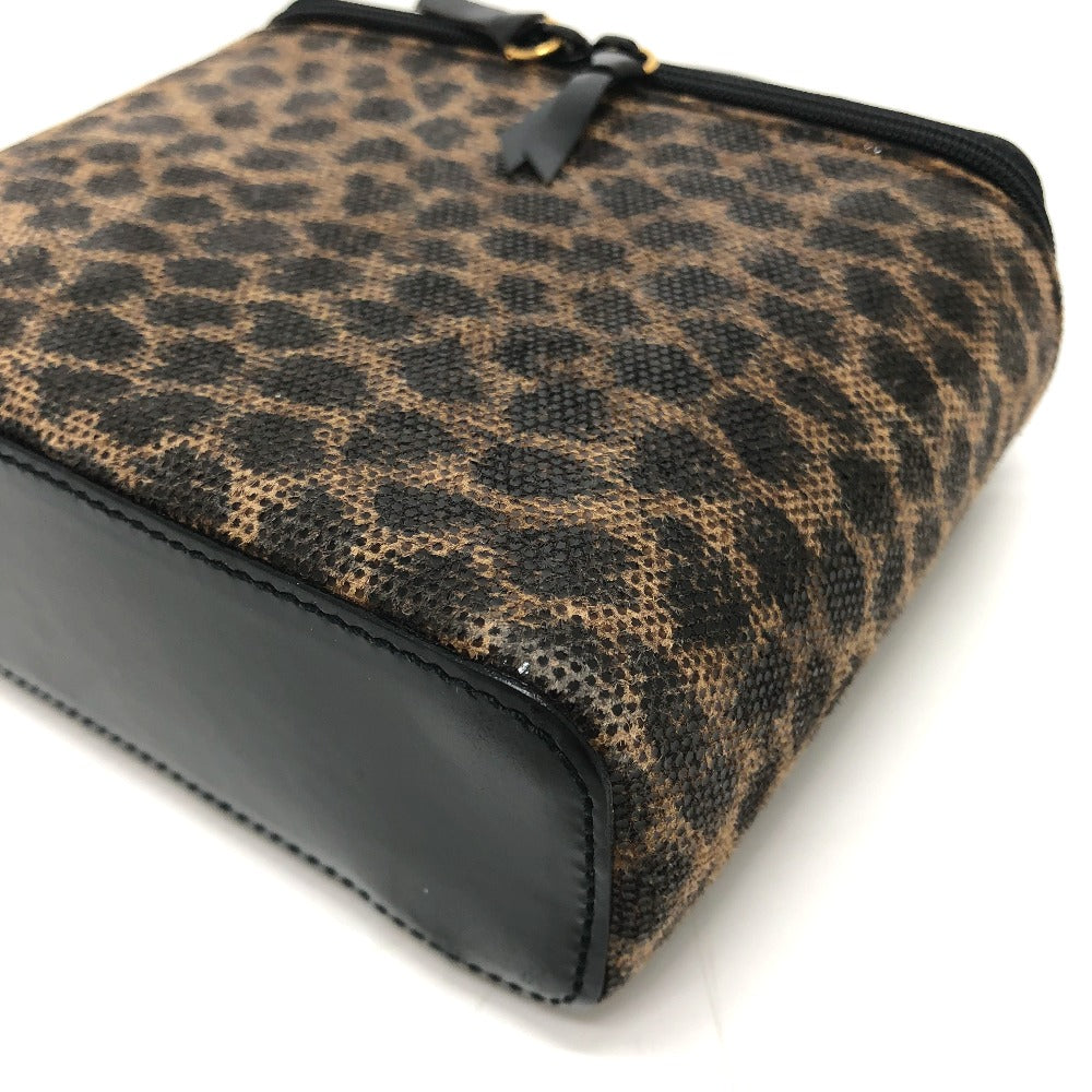 LOEWE Leopard Print Mini Vanity Bag in Brown Leather for Women