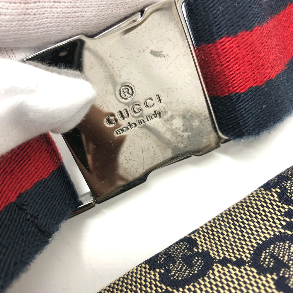 GUCCI 28566 GG/Logo Body Bag/Waist Bag in GG Canvas/Leather, Men's, Red
