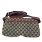 GUCCI 28566 GG/Logo Body Bag/Waist Bag in GG Canvas/Leather, Men's, Red