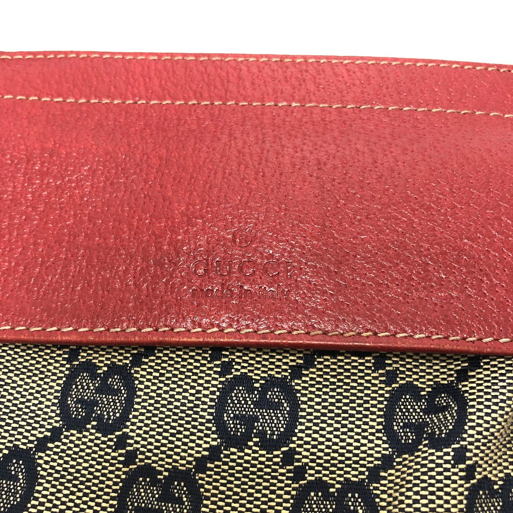 GUCCI 28566 GG/Logo Body Bag/Waist Bag in GG Canvas/Leather, Men's, Red