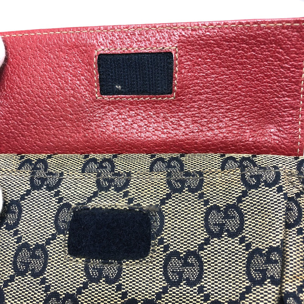 GUCCI 28566 GG/Logo Body Bag/Waist Bag in GG Canvas/Leather, Men's, Red