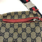 GUCCI 28566 GG/Logo Body Bag/Waist Bag in GG Canvas/Leather, Men's, Red