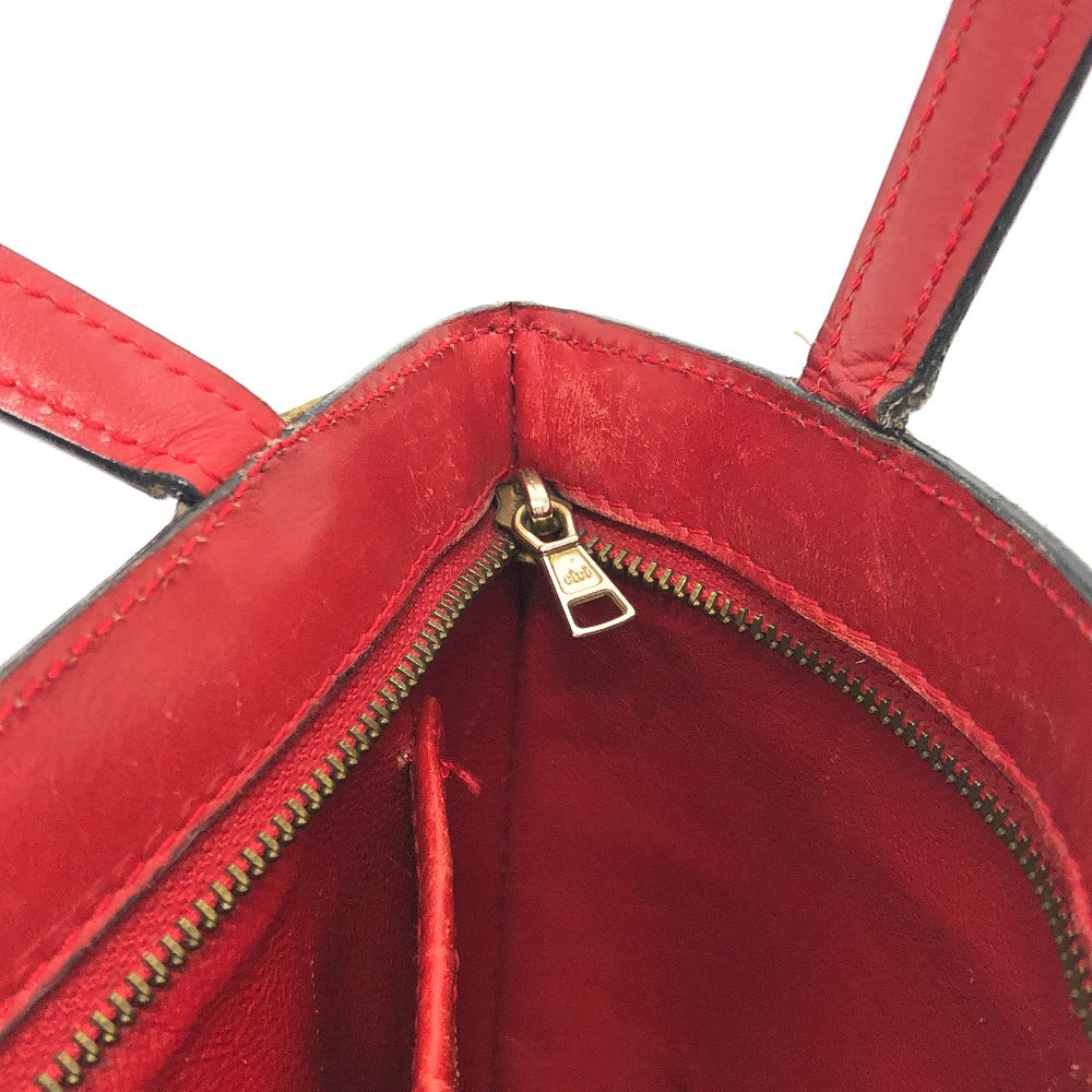 CELINE ミニトート カバン ハンドバッグ レザー レディース レッド