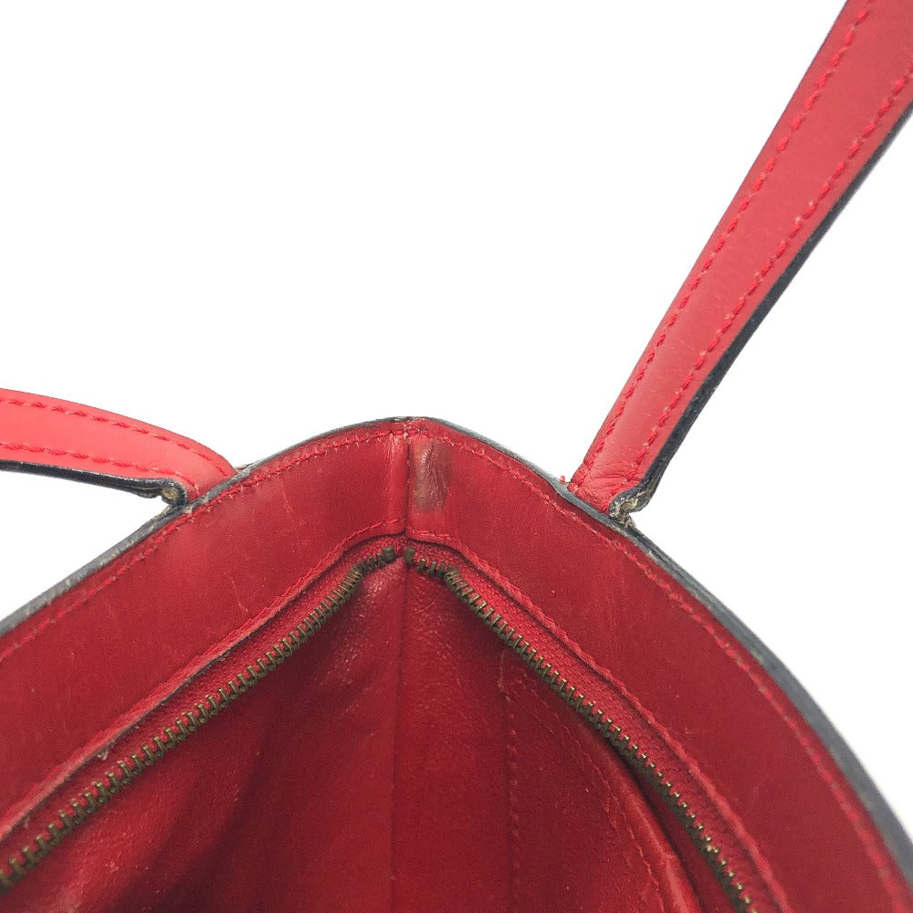 CELINE ミニトート カバン ハンドバッグ レザー レディース レッド
