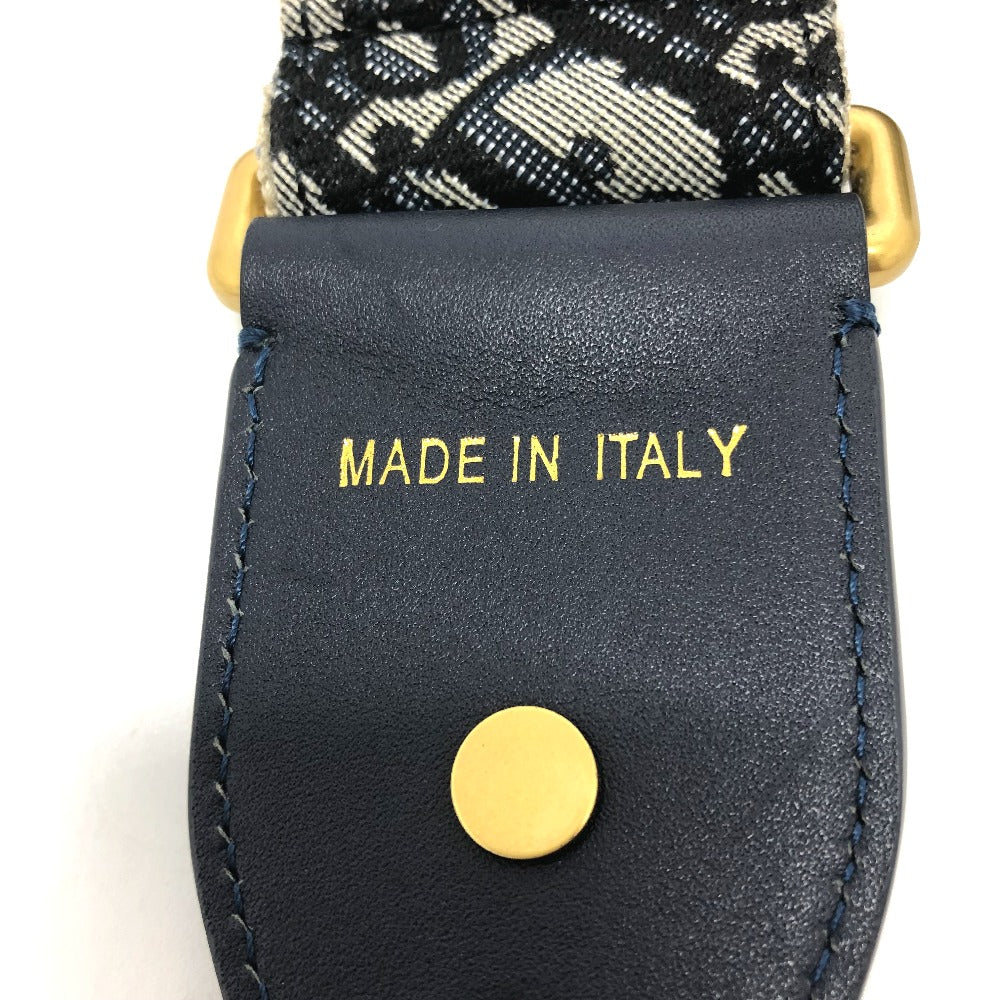 Dior オブリーク ロゴ メダリオン ストラップのみ ショルダーストラップ キャンバス レディース ネイビー