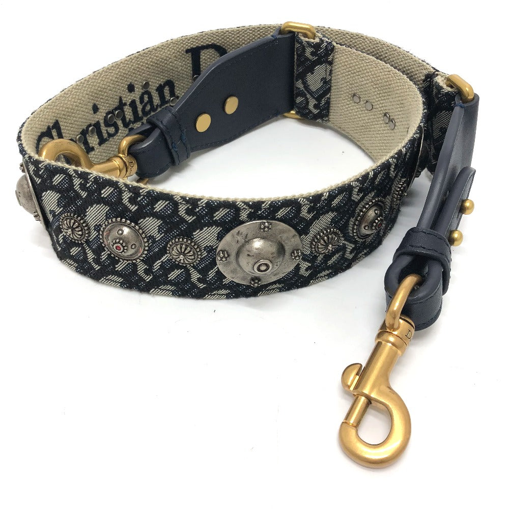 Dior オブリーク ロゴ メダリオン ストラップのみ ショルダーストラップ キャンバス レディース ネイビー