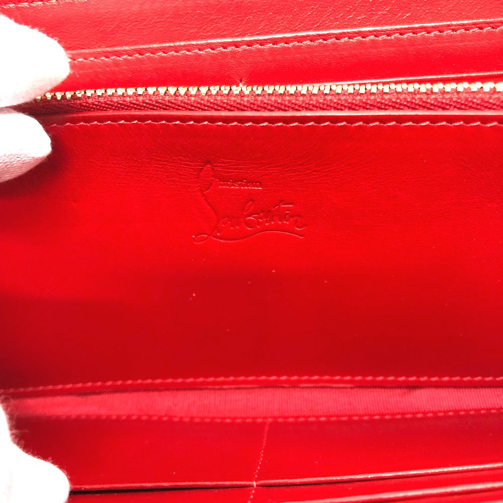 Christian Louboutin パネトーネ スパイクスタッズ ラウンドファスナー 長財布 レザー メンズ ブラック