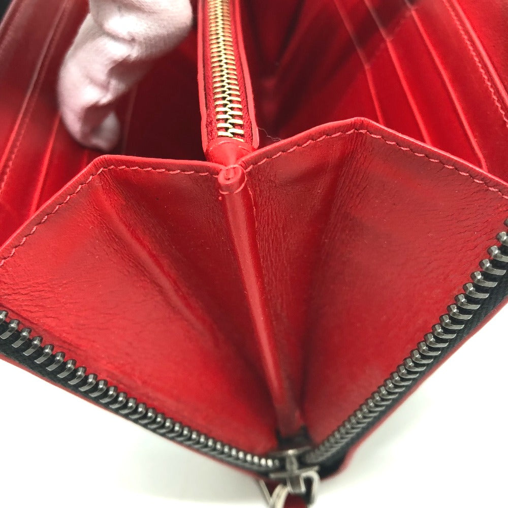 Christian Louboutin パネトーネ スパイクスタッズ ラウンドファスナー 長財布 レザー メンズ ブラック