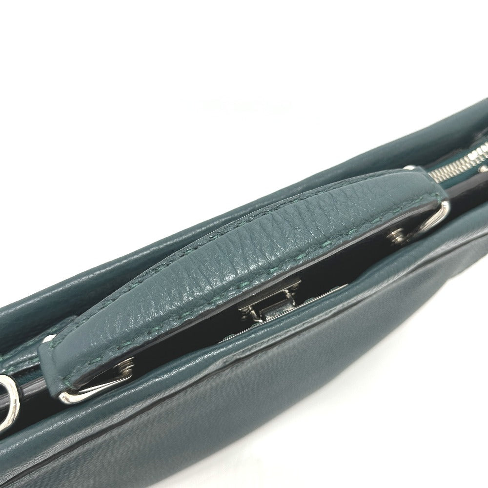 FENDI 7VA406 Selleria Monster Iconic Peekaboo Fit Business Bag, Leather, Unisex, Blue