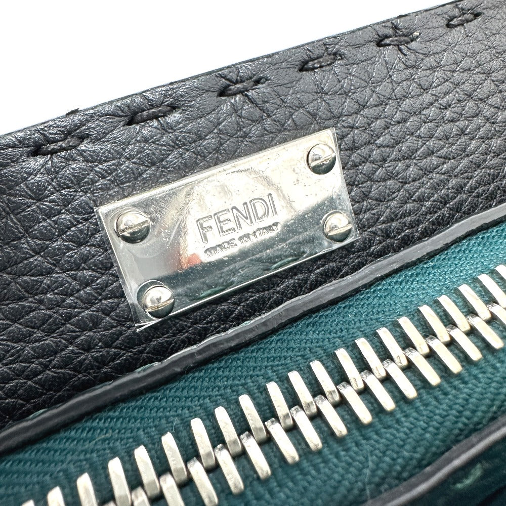 FENDI 7VA406 Selleria Monster Iconic Peekaboo Fit Business Bag, Leather, Unisex, Blue