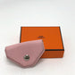 HERMES Levain Quatre Coin Purse Chevre Women's Rose Sakura/Caramel Pink