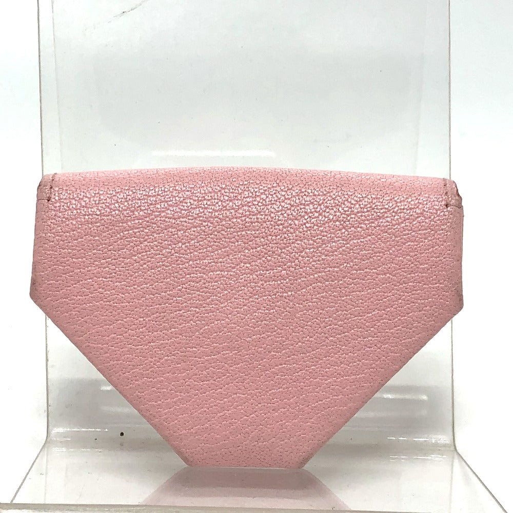 HERMES Levain Quatre Coin Purse Chevre Women's Rose Sakura/Caramel Pink
