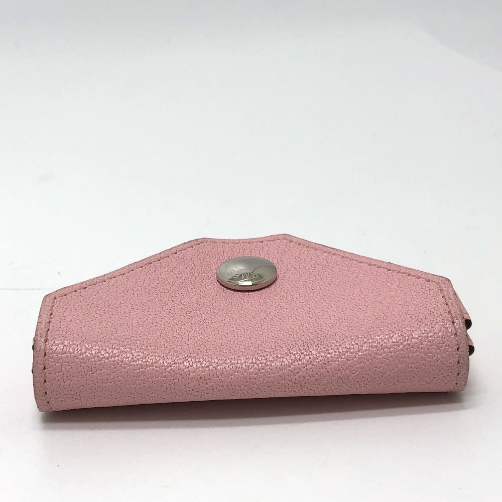 HERMES Levain Quatre Coin Purse Chevre Women's Rose Sakura/Caramel Pink