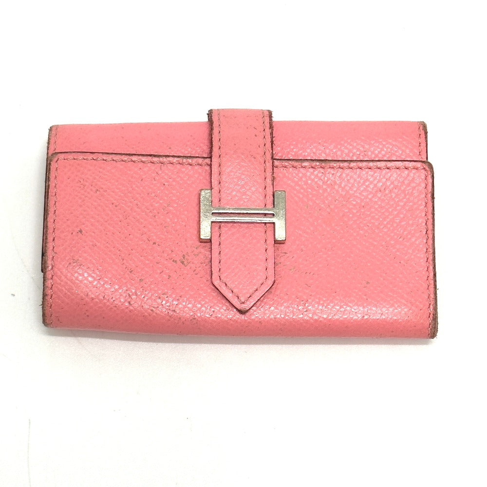 HERMES H金具 ベアン 4連 キーケース ヴォーエプソン レディース ローズコンフェティ ピンク