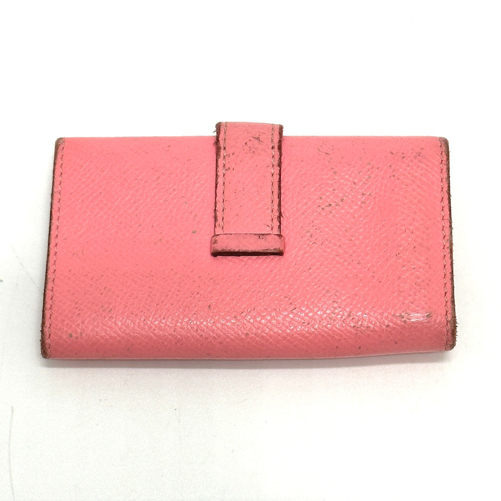 HERMES H金具 ベアン 4連 キーケース ヴォーエプソン レディース ローズコンフェティ ピンク