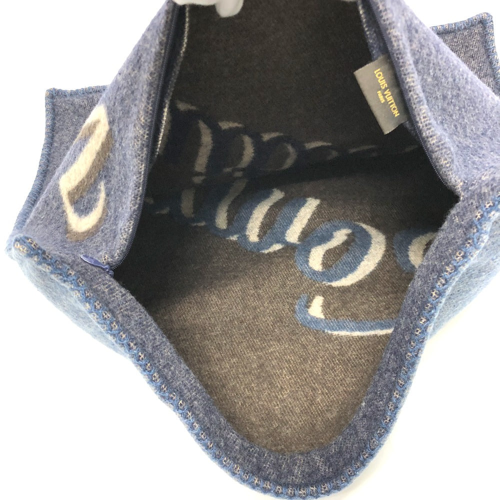 LOUIS VUITTON M70336 ロゴ クッションカバー クッション ウール/カシミヤ ユニセックス ネイビー
