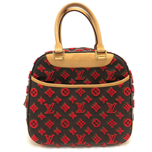 LOUIS VUITTON M40922 モノグラム ３Ｄタフタージュ ドーヴィルキューブ カバン ハンドバッグ モノグラムキャンバス レディース ブラウン/レッド