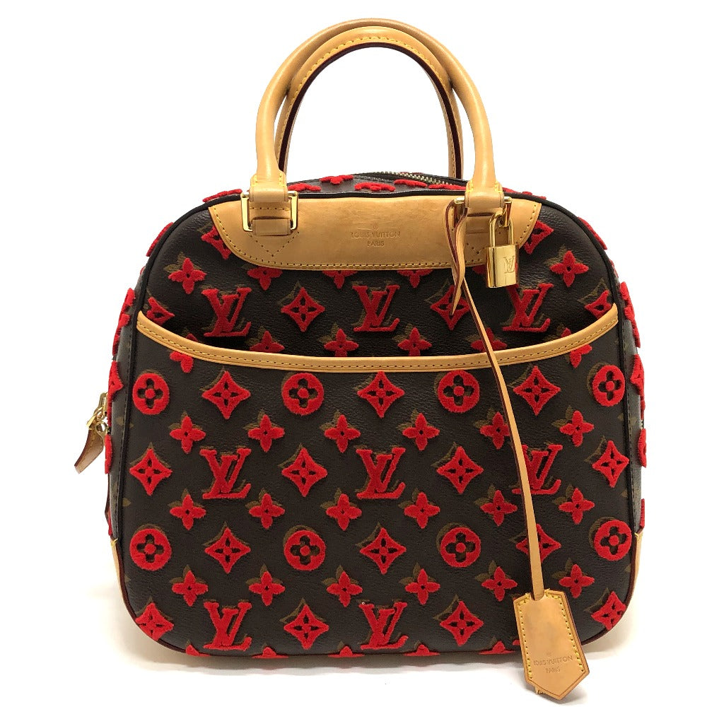LOUIS VUITTON M40922 モノグラム ３Ｄタフタージュ ドーヴィルキューブ カバン ハンドバッグ モノグラムキャンバス レディース ブラウン/レッド