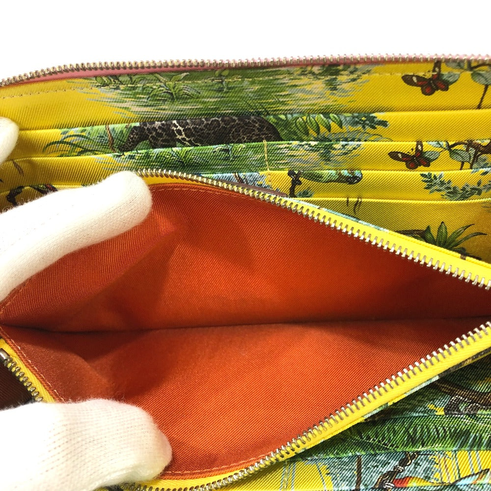 HERMES 総柄 アザップロング シルクイン ラウンドファスナー/サイフ 長財布 ヴォーエプソン レディース モーヴシルベスト ピンク系
