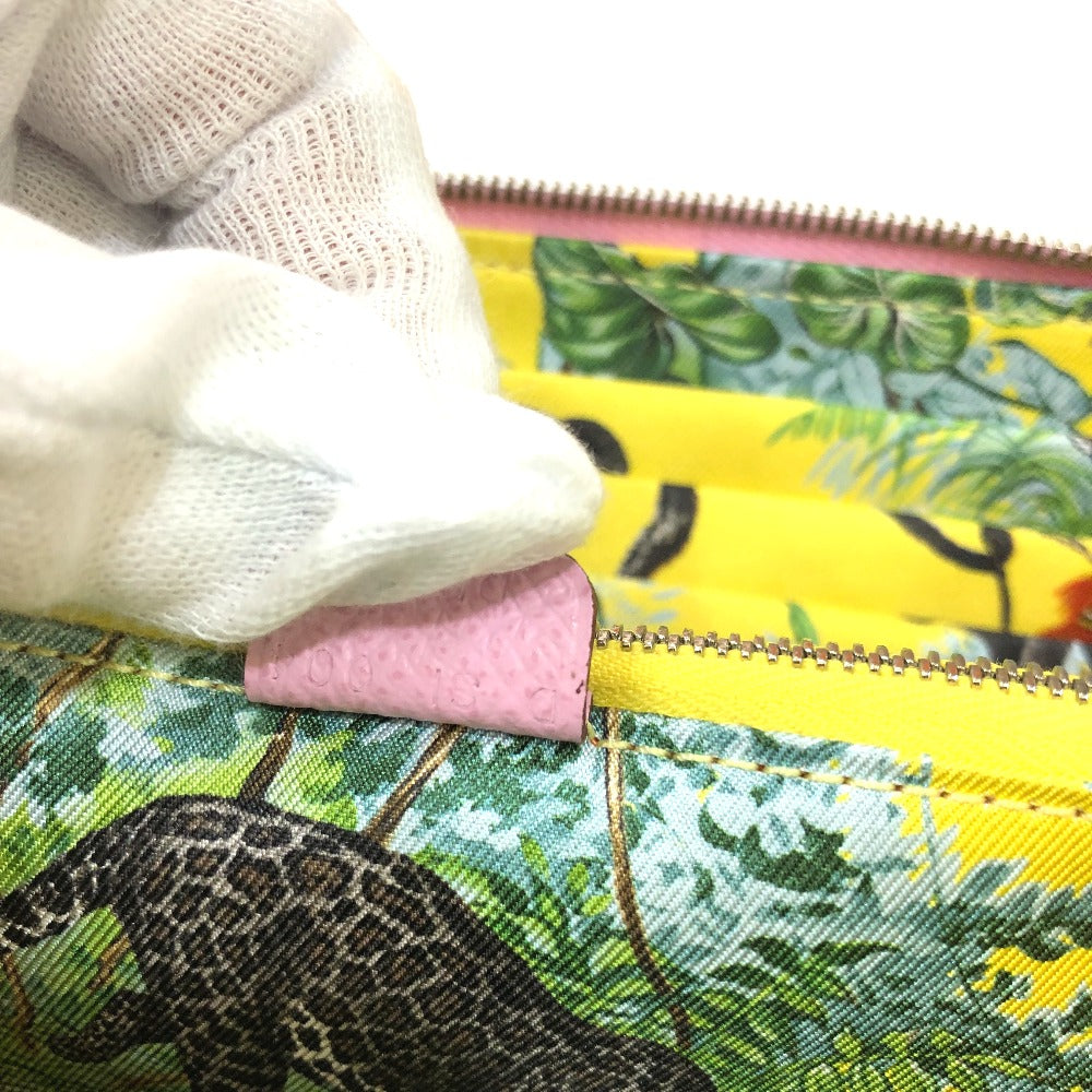 HERMES 総柄 アザップロング シルクイン ラウンドファスナー/サイフ 長財布 ヴォーエプソン レディース モーヴシルベスト ピンク系