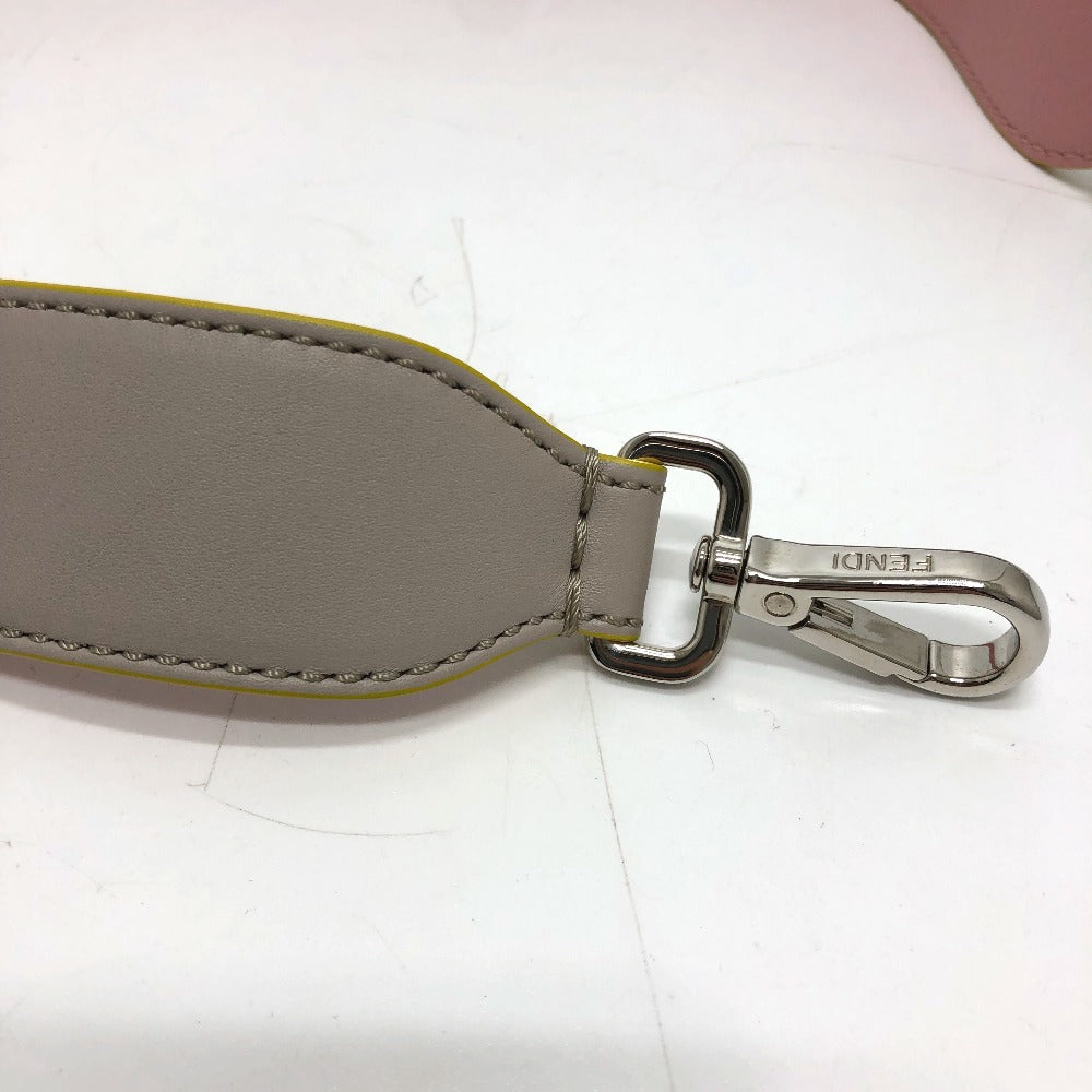 FENDI ストラップのみ ストラップユー ロゴ ショルダーストラップ レザー レディース グレー/ピンク