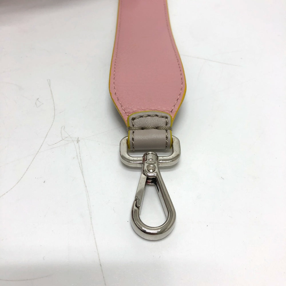 FENDI ストラップのみ ストラップユー ロゴ ショルダーストラップ レザー レディース グレー/ピンク