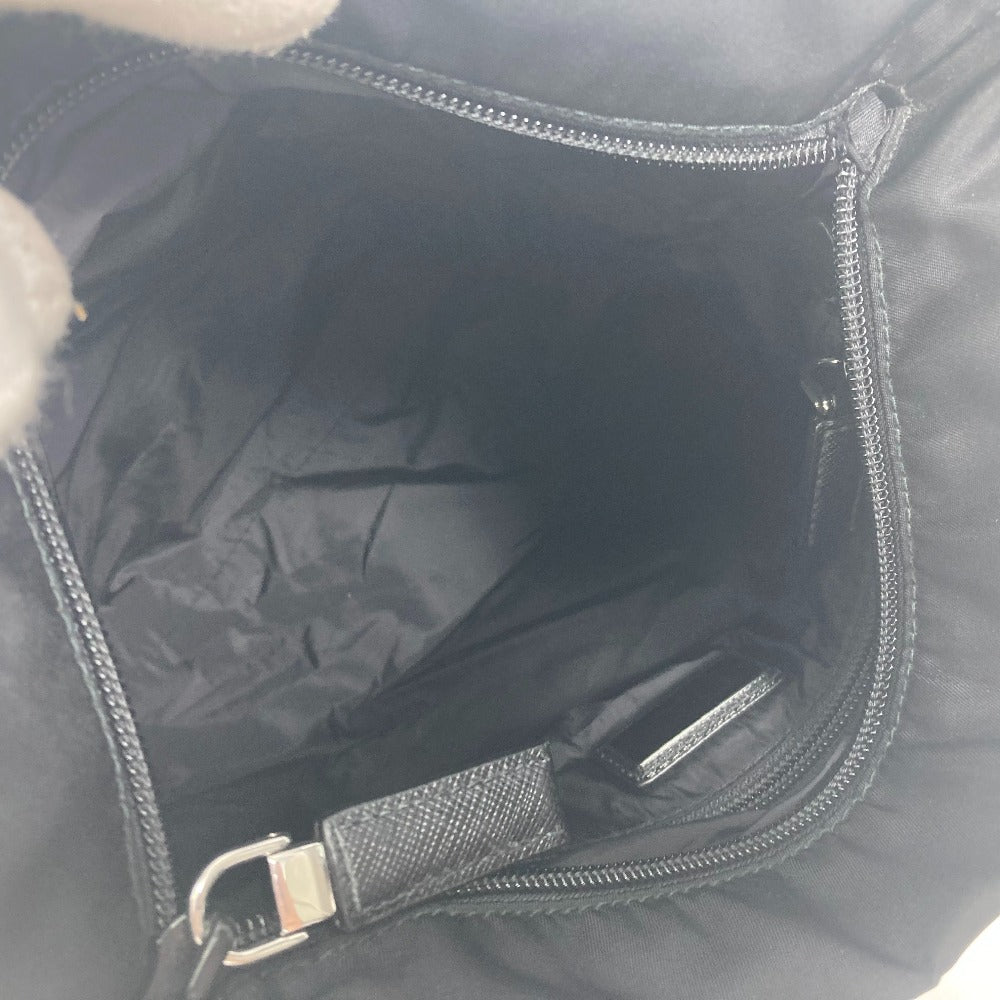 PRADA 2VH055 Logo Plate Triangle Logo Crossbody Shoulder Bag Nylon Men's Black