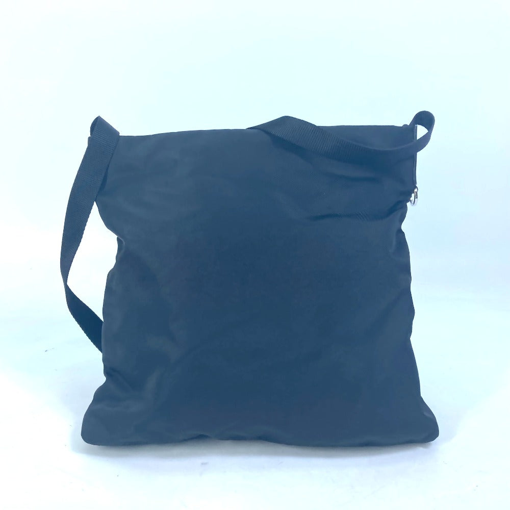 PRADA 2VH055 Logo Plate Triangle Logo Crossbody Shoulder Bag Nylon Men's Black