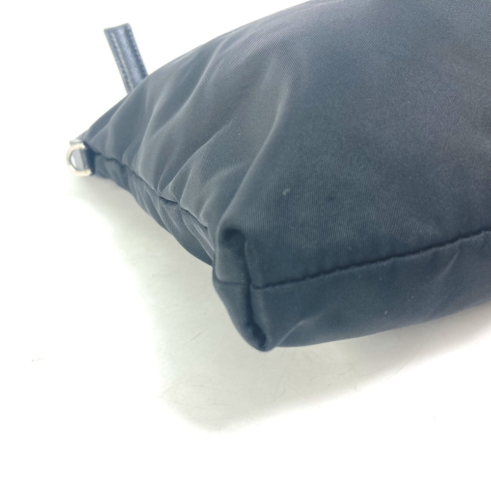 PRADA 2VH055 Logo Plate Triangle Logo Crossbody Shoulder Bag Nylon Men's Black