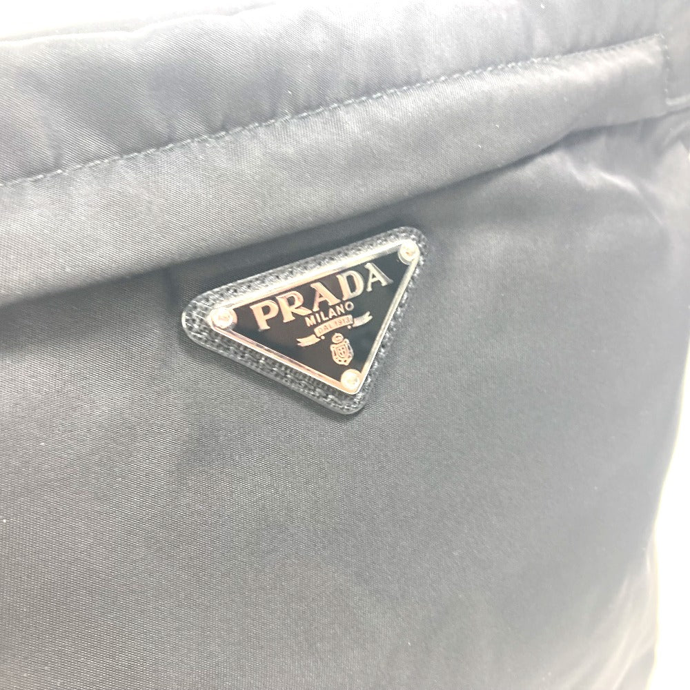 PRADA 2VH055 Logo Plate Triangle Logo Crossbody Shoulder Bag Nylon Men's Black